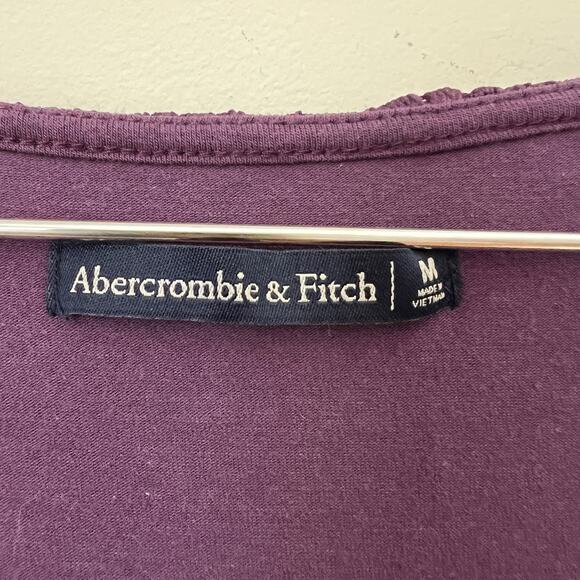 Abercrombie & Fitch Long Sleeve Purple Lace Overlay Dress Size M - Picture 7 of 12